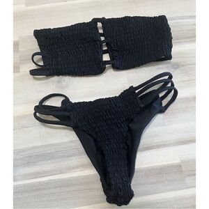 Indah Moto Strapless Black Bikini Swim Suit 2 Piece